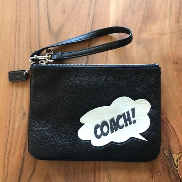 NWT Rare Limited Edition Leather Coach Marvel Gallery Pouch With Coach Bubble - Picture 2 of 4